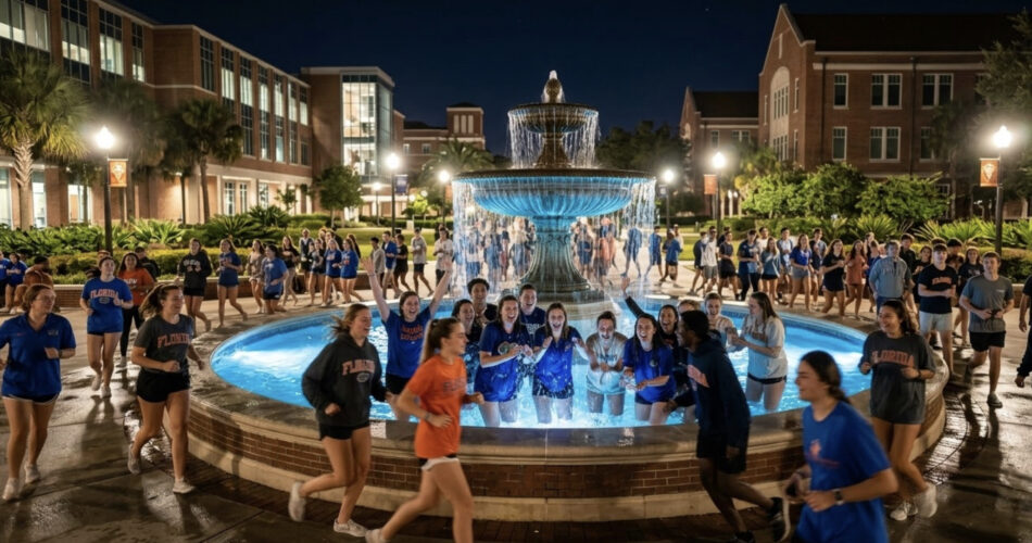 Why Hundreds of Florida Students Are Running Toward This Campus Fountain at Midnight​